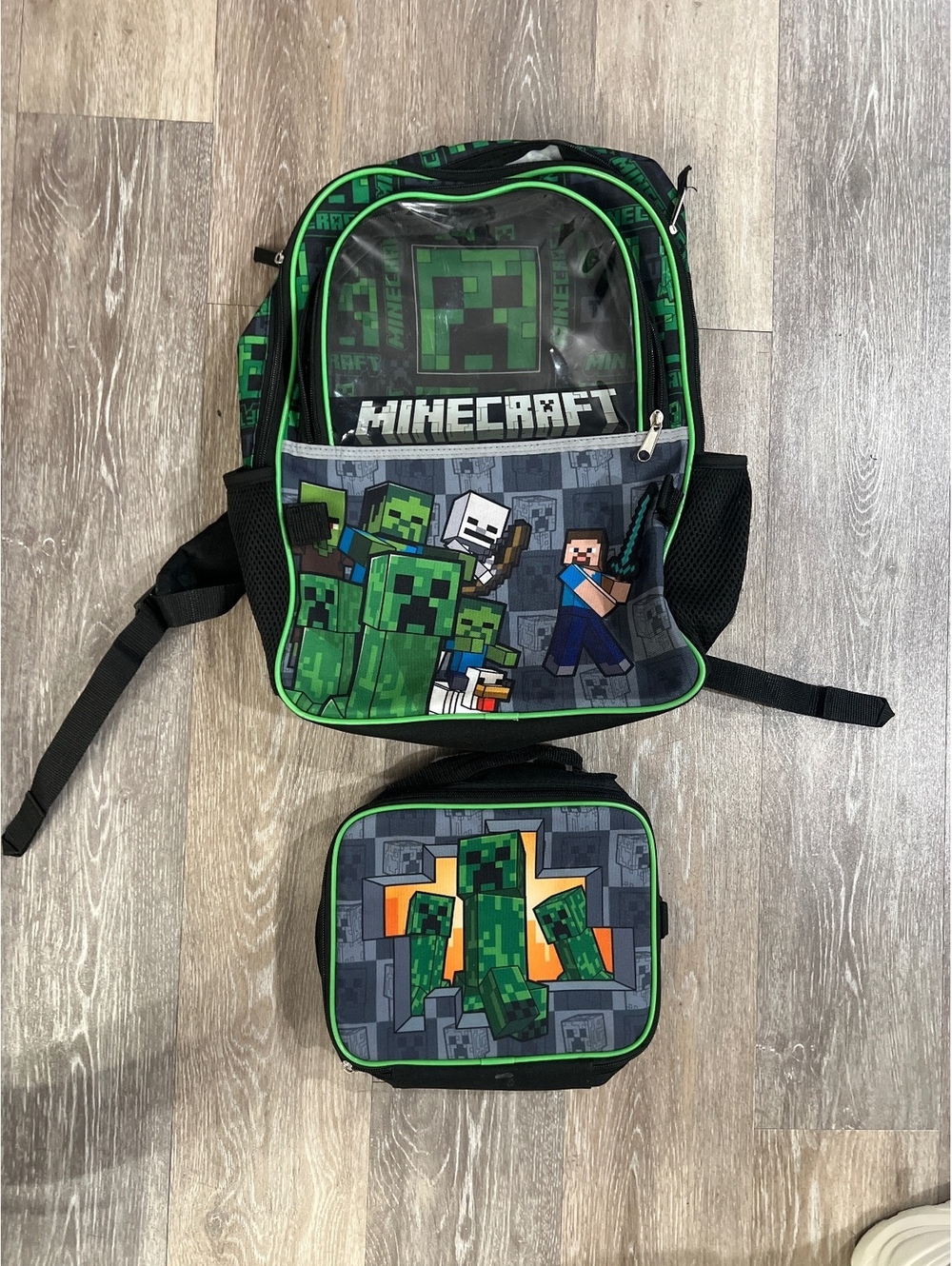 Minecraft Kids Backpack and Lunchbox Set